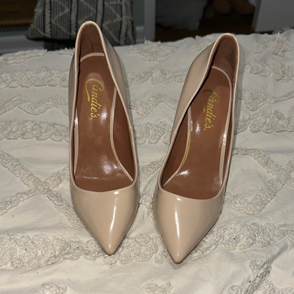 Candie's Cream Pointed Toe Stiletto Heels